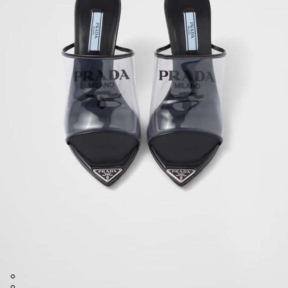 PRADA Logo-print Plexiglas high-heel slides-Prada mules - Picture 8 of 13